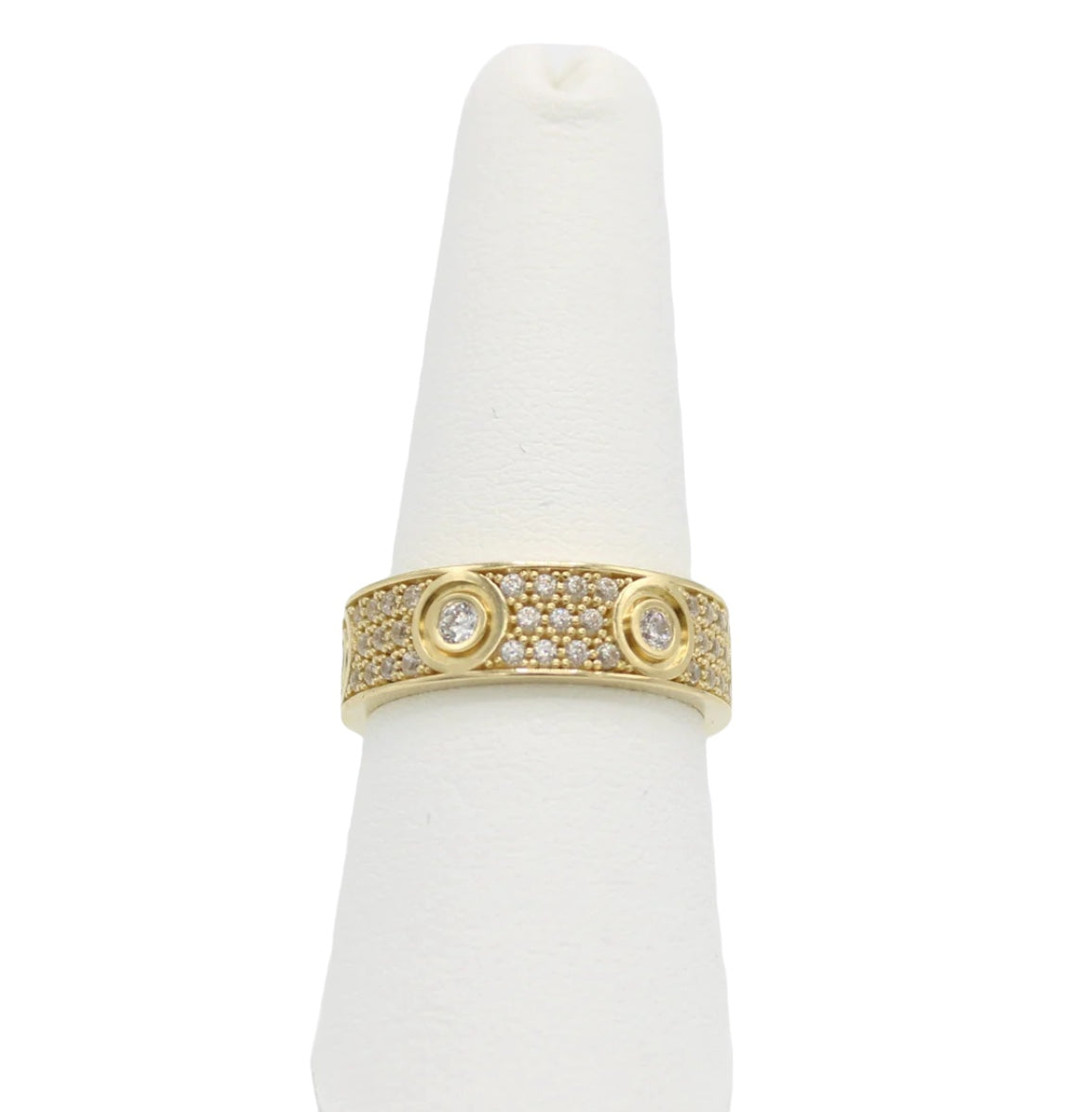 14K Women's Ring Cz Yellow Gold